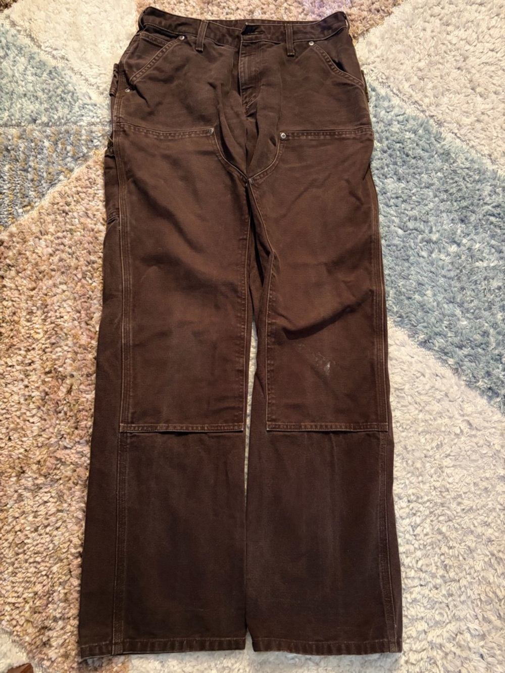 Dark Brown Carhartt women’s work pants double-knee double-front pants